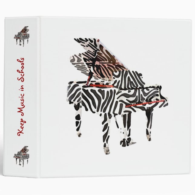 Zebra Grand Piano ~ Classeur 2" (Devant/Côté)