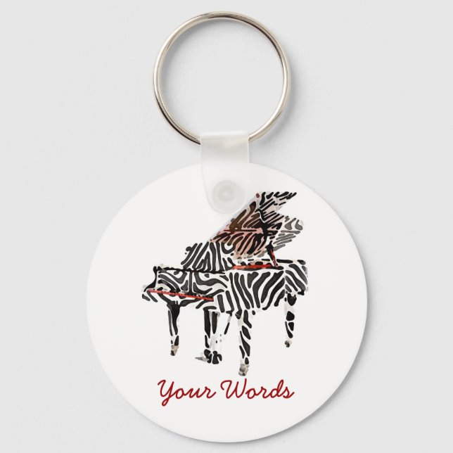 Zebra Grand Piano - Keychain (Front)