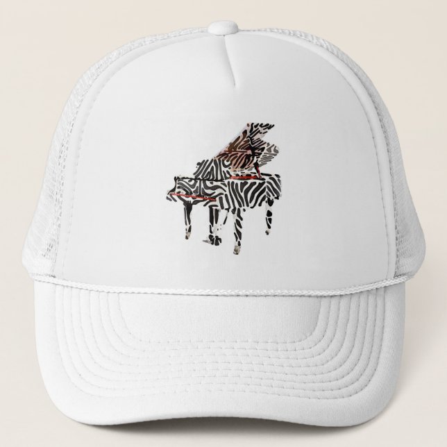 Zebra Grand Piano Trucker Hat (Front)