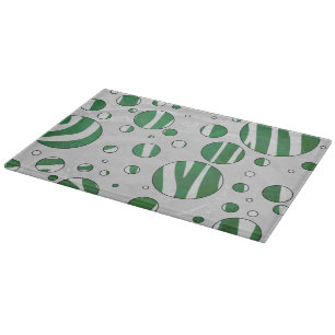 Zebra Green and White Polka Dot Cutting Board