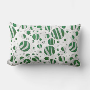 Zebra Green and White Polka Dot Lumbar Pillow