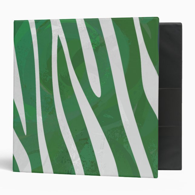 Zebra Green and White Print Binder (Front/Inside)