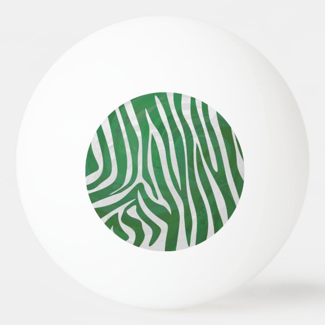Zebra Green and White Print Ping Pong Ball (Front)