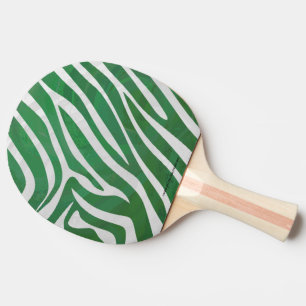 Zebra Green and White Print Ping Pong Paddle