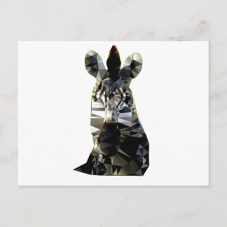 Zebra Head African Animal Low Poly Postcard
