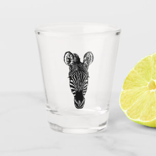Zebra Head Shot Glass