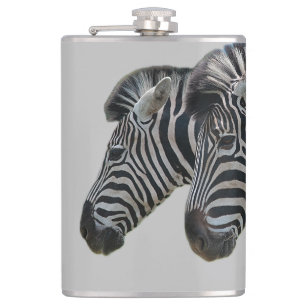 Zebra Heads  Hip Flask