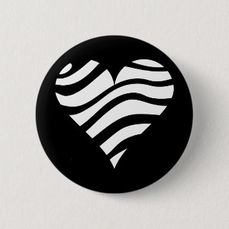 Zebra Heart 2 Inch Round Button