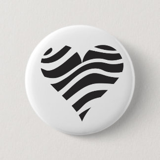 Zebra Heart 2 Inch Round Button
