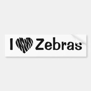 Zebra Heart Bumper Sticker