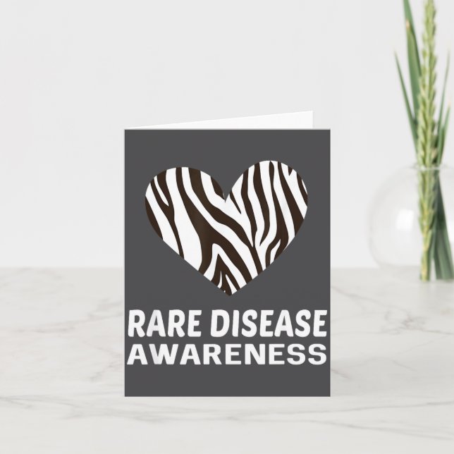 Zebra Heart Rare Disease Awareness Gift 2020  Card (Front)