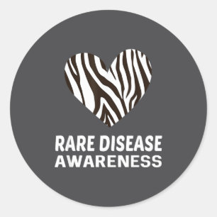 Zebra Heart Rare Disease Awareness Gift 2020  Classic Round Sticker