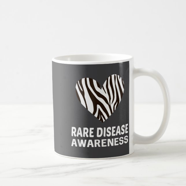 Zebra Heart Rare Disease Awareness Gift 2020  Coffee Mug (Right)