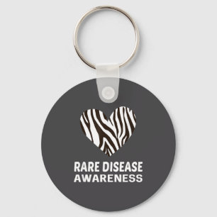 Zebra Heart Rare Disease Awareness Gift 2020 Keychain