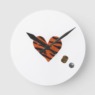 Zebra-heart Round Clock