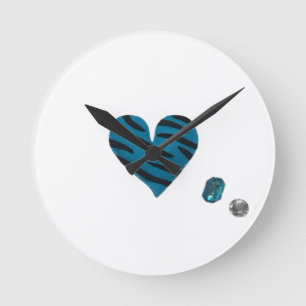 Zebra-heart Round Clock