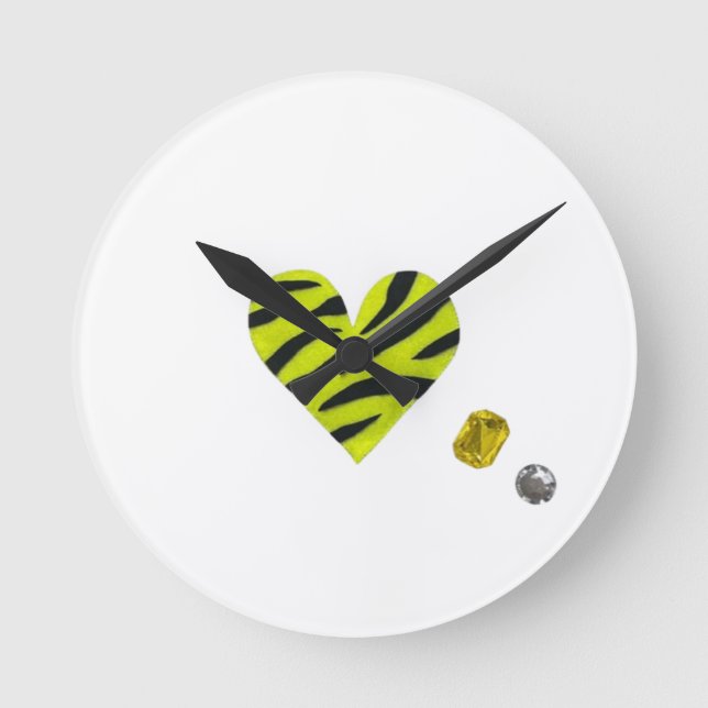 Zebra Heart Round Clock (Front)