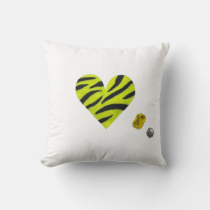 Zebra-heart Throw Pillow