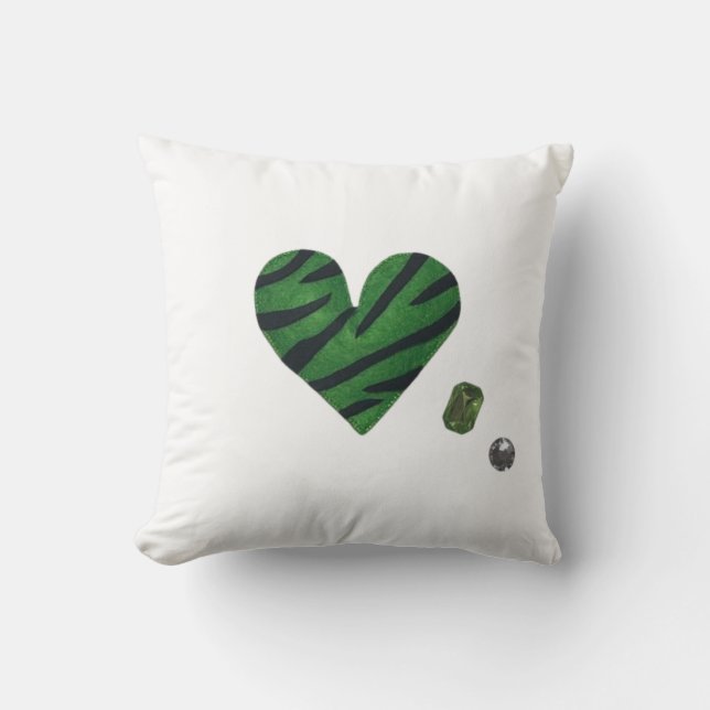 Zebra-heart Throw Pillow (Front)