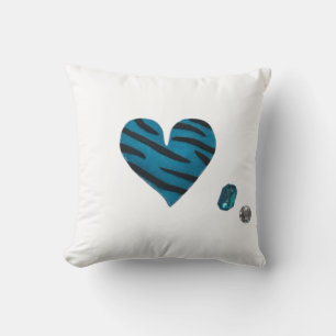 Zebra Heart Throw Pillow