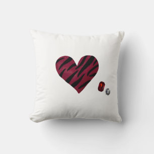 Zebra-heart Throw Pillow
