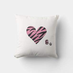 Zebra Heart Throw Pillow