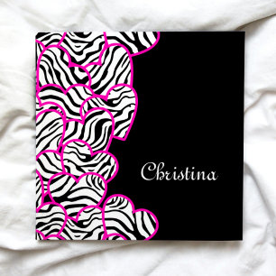 Zebra hearts Binder