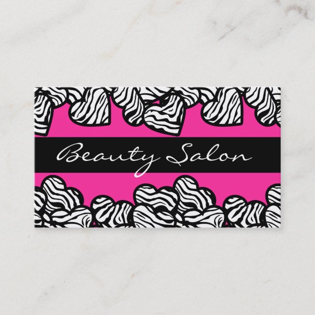 Zebra Hearts Design Carte de visite (Devant)