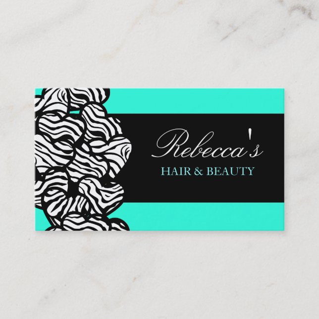Zebra Hearts Design Carte de visite (Devant)