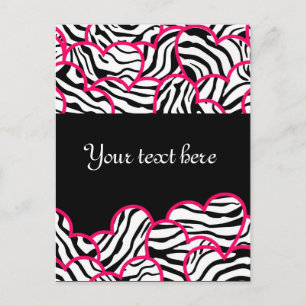 Zebra hearts Design Postcard