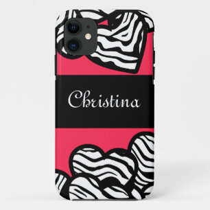 Zebra hearts iPhone 5 Case