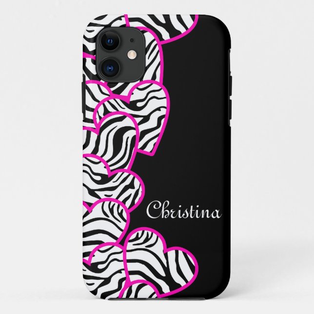 Zebra hearts iPhone 5 Case (Back)