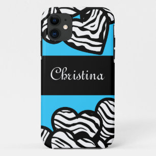 Zebra hearts iPhone 5 Case