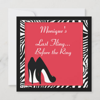 Zebra Heels Bachelorette Invitation