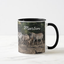 Zebra Herd Personalize Name Black Interior Gift 