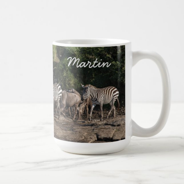 Zebra Herd Personalize Name Gift Mug (Right)