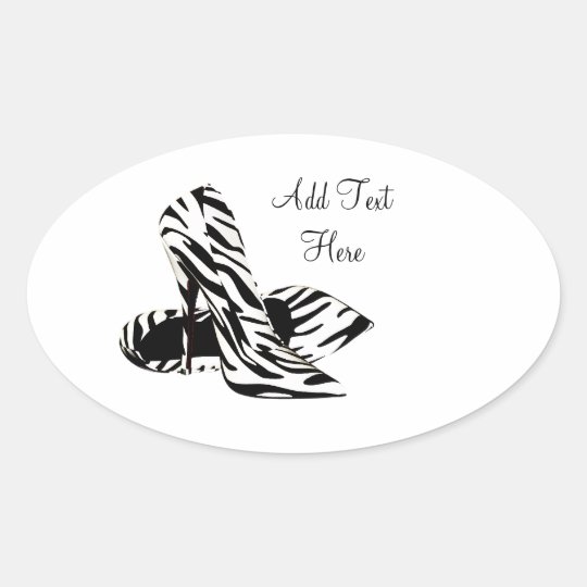 Zebra High Heel Shoes Envelope Seal Sticker Labels