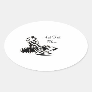 Zebra High Heel Shoes Envelope Seal Sticker Labels
