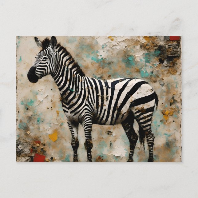 Zebra Horizontal Collage Postcard (Front)