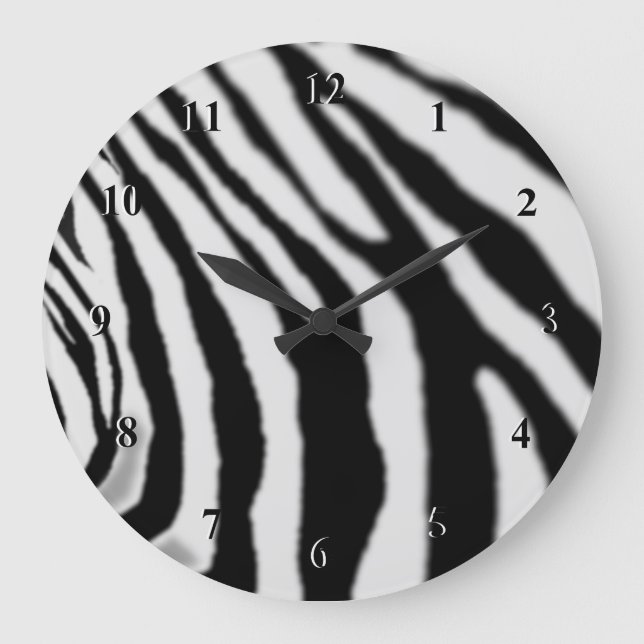Zebra Horloge noir et blanc Zebras Stripes Design (Recto)