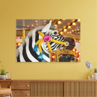 Zebra Horse Merry-Go-Round Carousel Ride Photo