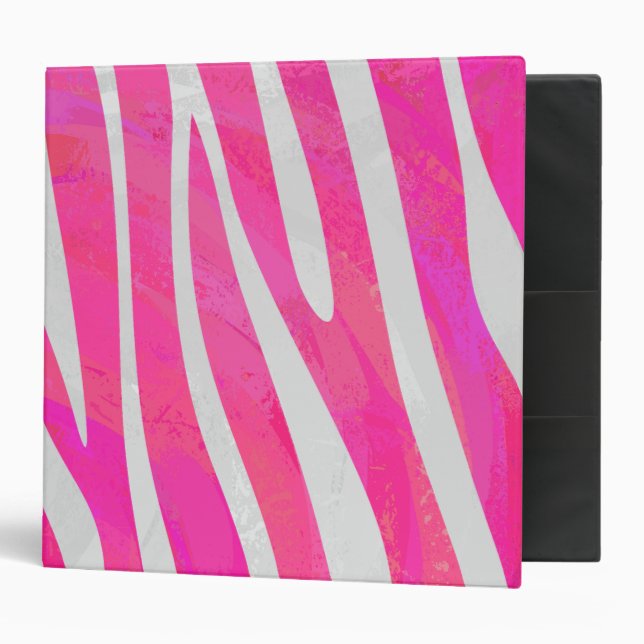 Zebra Hot Pink and White Print Binder (Front/Inside)