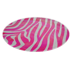 Zebra Hot Pink and White Print Cutting Board