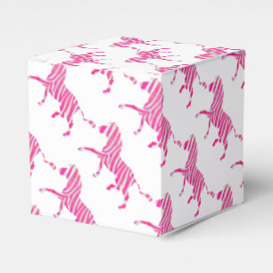 Zebra Hot Pink and White Silhouette Favor Box