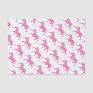 Zebra Hot Pink and White Silhouette Tissue Paper