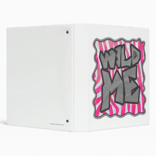 Zebra Hot Pink and White Wild Me Binder