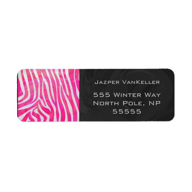 Zebra Hot Pink and White with Monogram (Front)