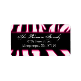 Zebra hot pink label