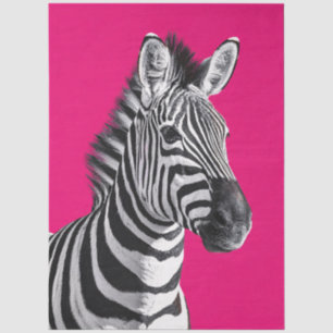 Zebra Hot Pink Pop Art Decoupage Tissue Paper