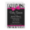 Zebra Hot Pink Printed Bow Baby Shower Invitation